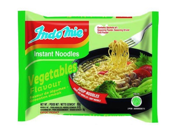 Indomie instant noodles alle Verdure e Lime - 3 buste da 75g.